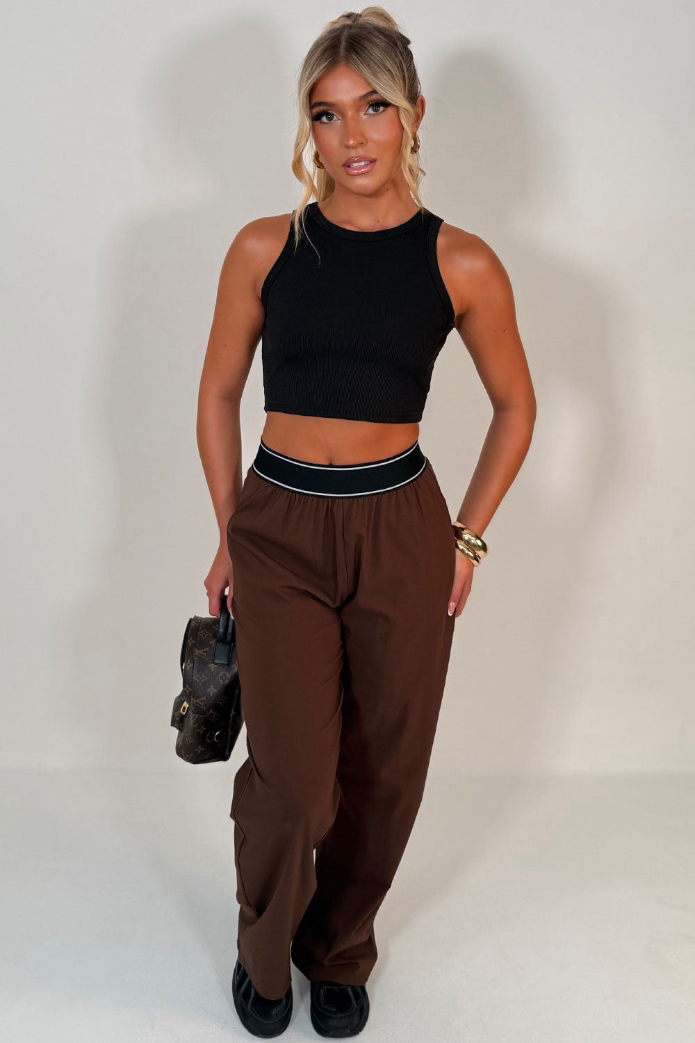 alo womens inspired suit up wide leg trousers uk