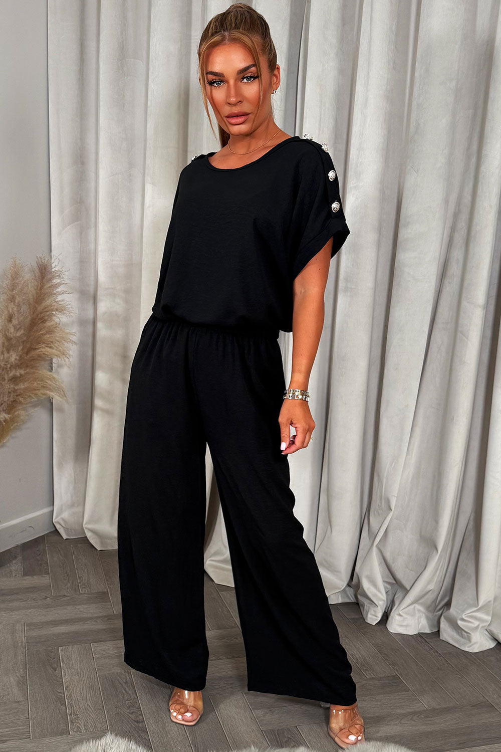 gold button top and trouser co ord set christmas party outfit tiktok