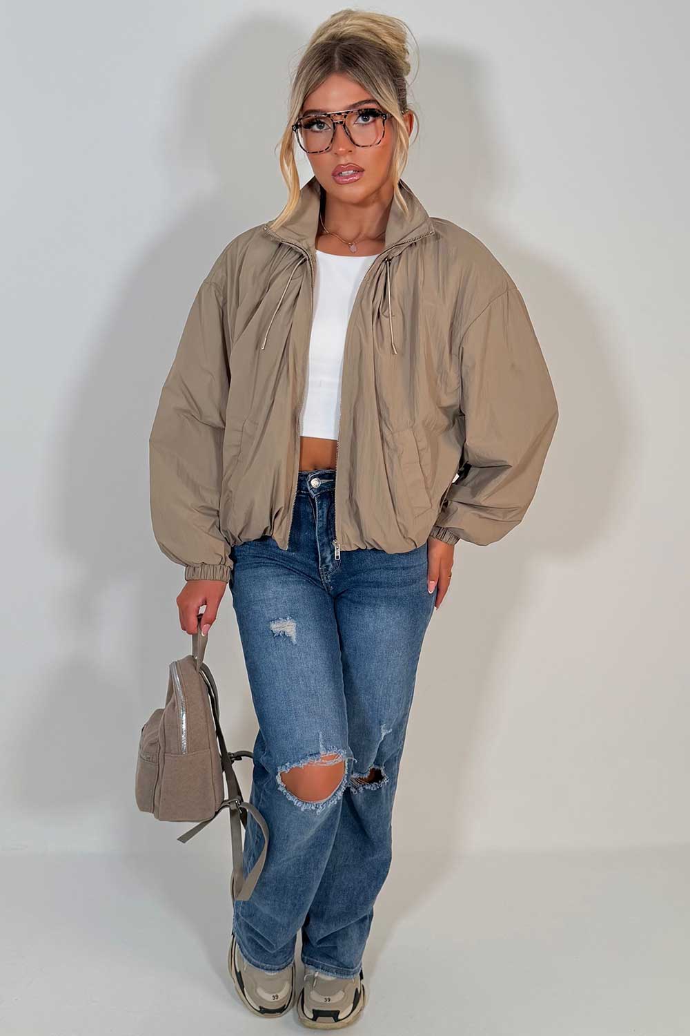 womens funnel neck jacket styledup uk