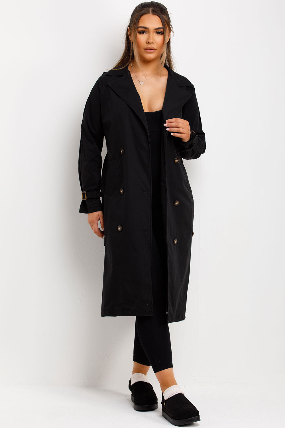 womens belted trench coat