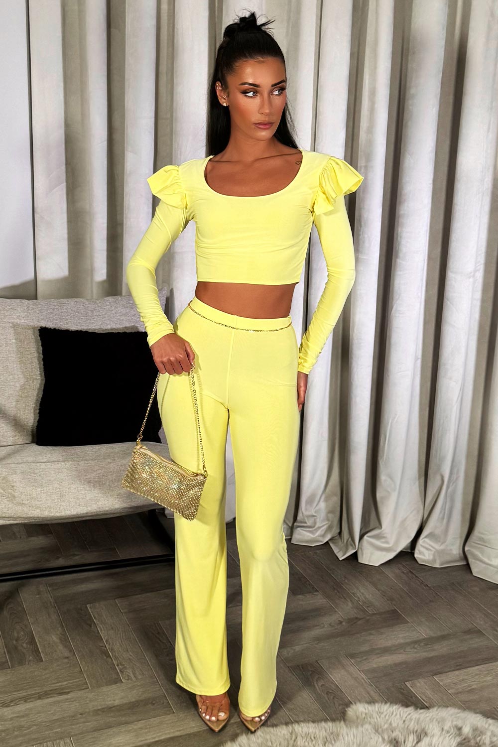 long sleeve crop top and trousers co ord going out summer occasion party outfit