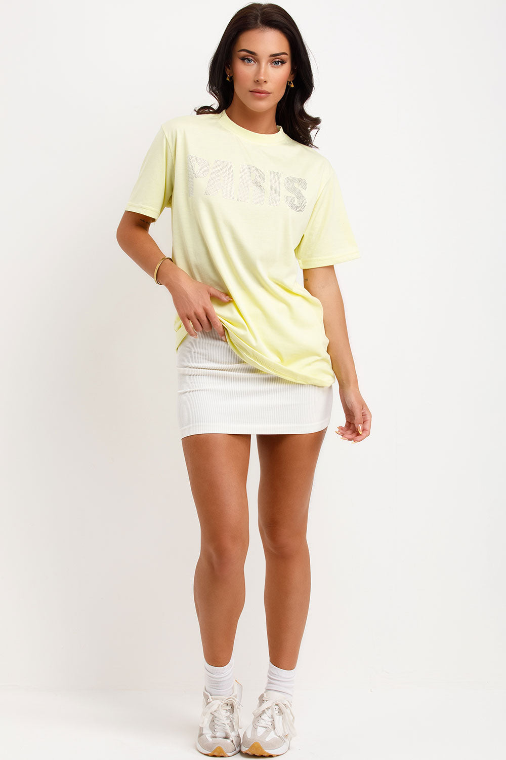 womens t shirt with paris diamante