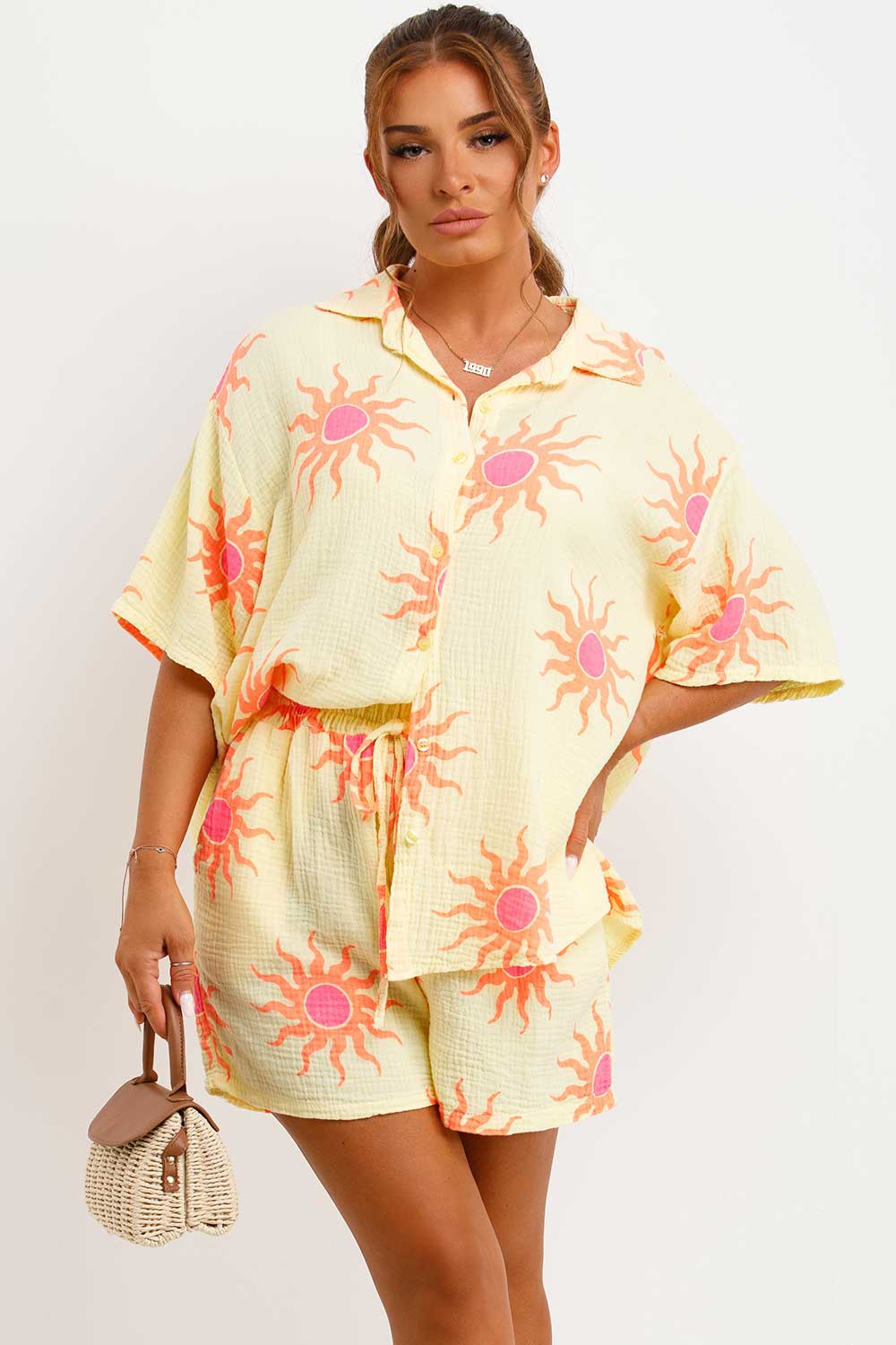 womens summer shorts and blouse two piece co rod set styledup