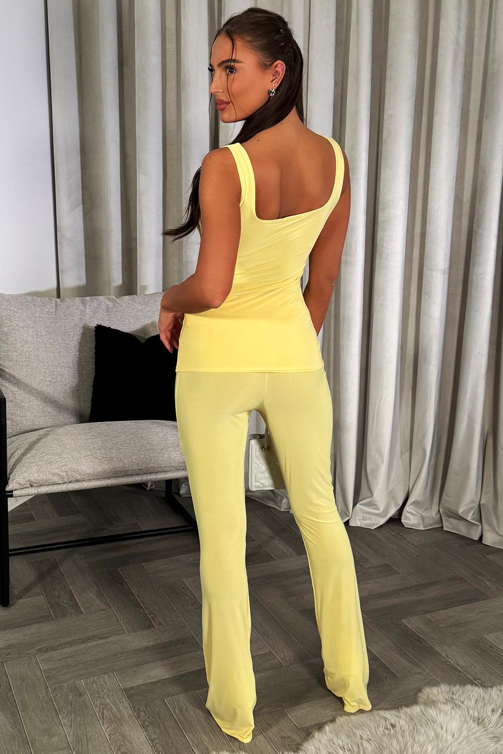 womens flared trousers and top two piece set going out party outfit