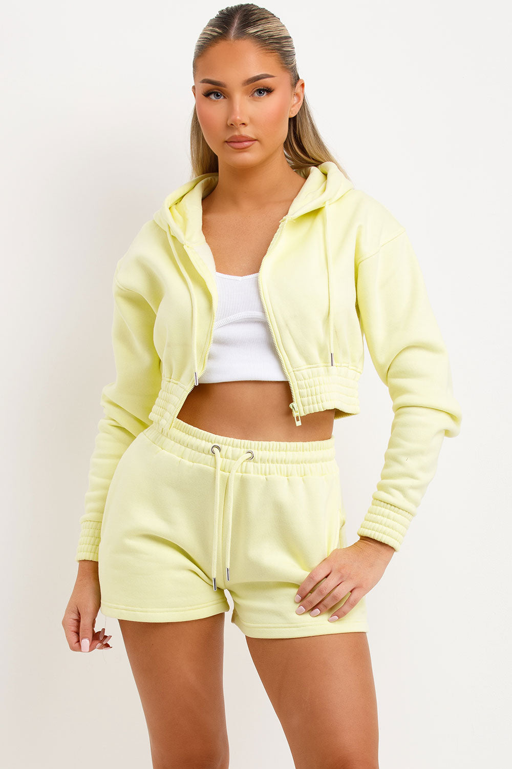 sweatshirt and shorts set crop tracksuit womens