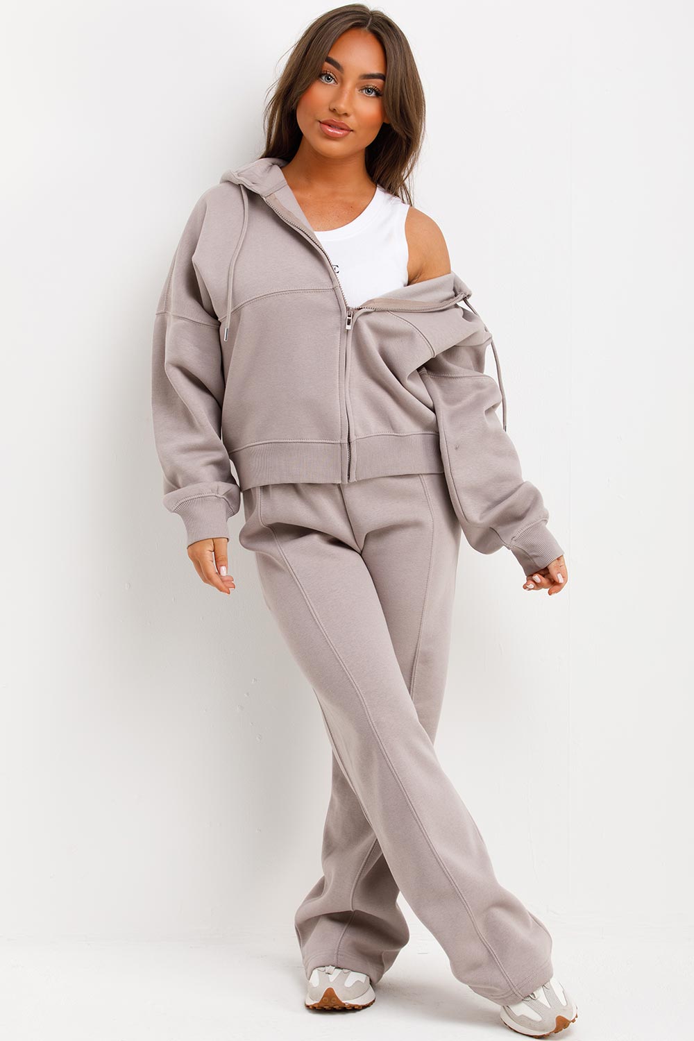 adanola womens hoodie and wide lg joggers tracksuit airport outfit loungewear set
