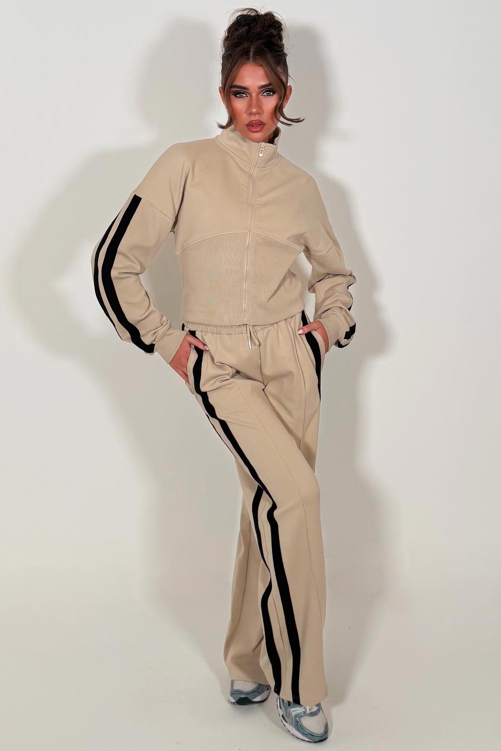 womens side stripe tracksuit lounge set styledup