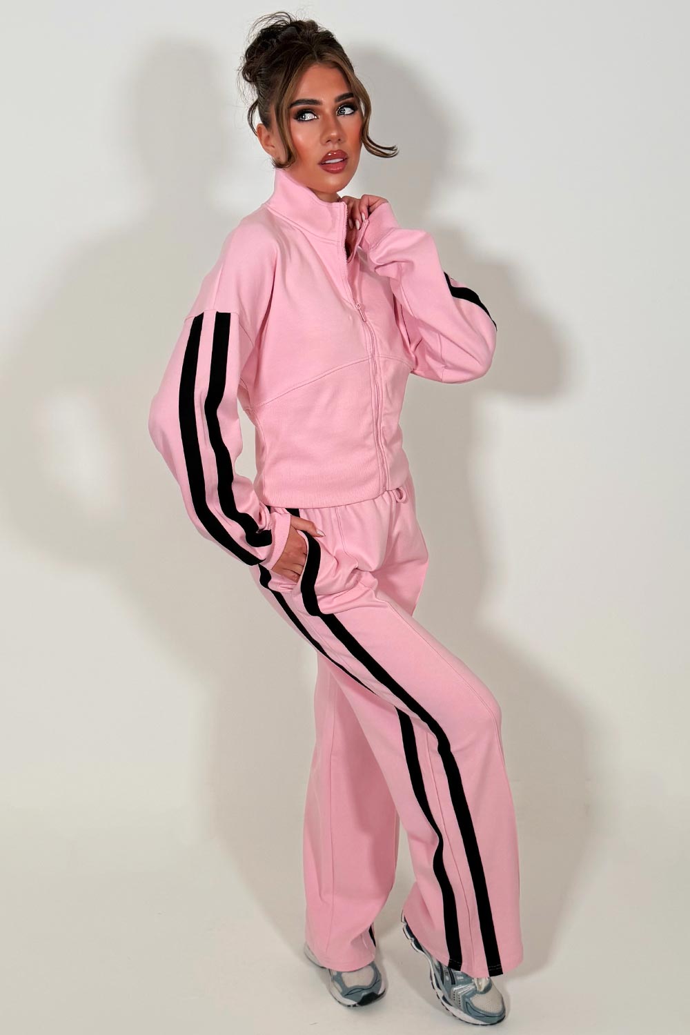 womens side stripe tracksuit lounge set styledup