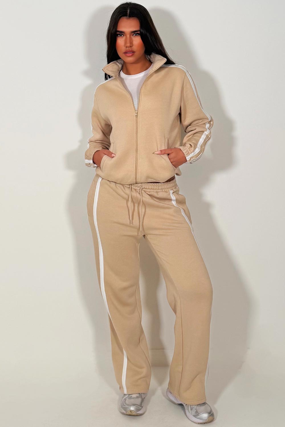 womens tracksuit with side stripes styledup