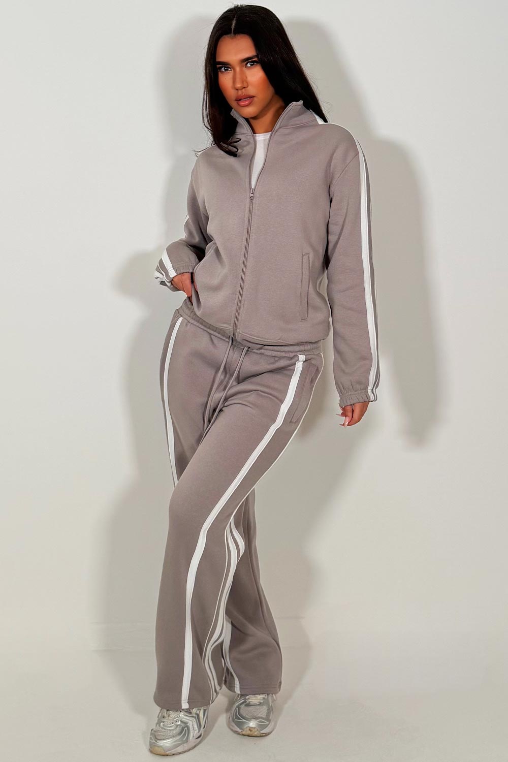 womens tracksuit with side stripes styledup