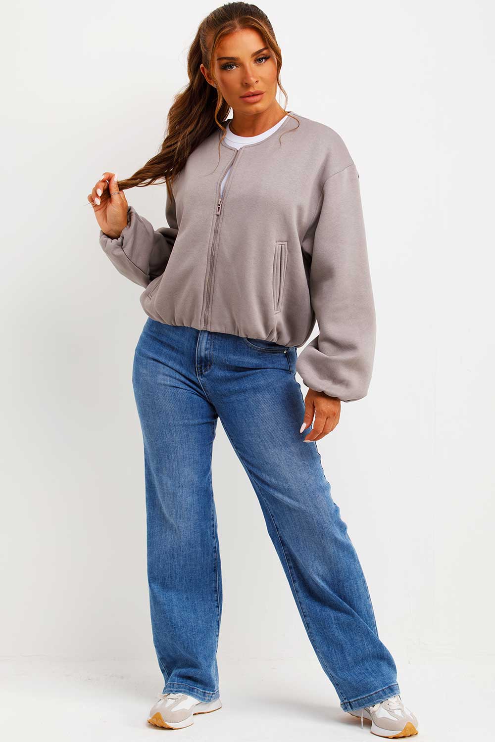 womens grey zara bomber jacket uk