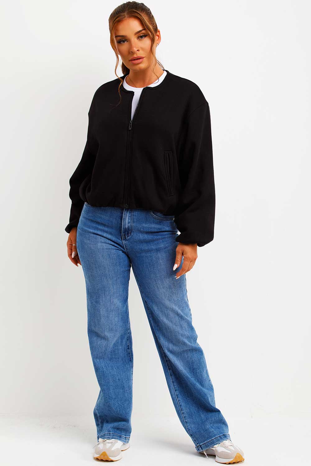 zara womens soft bomber jacket black