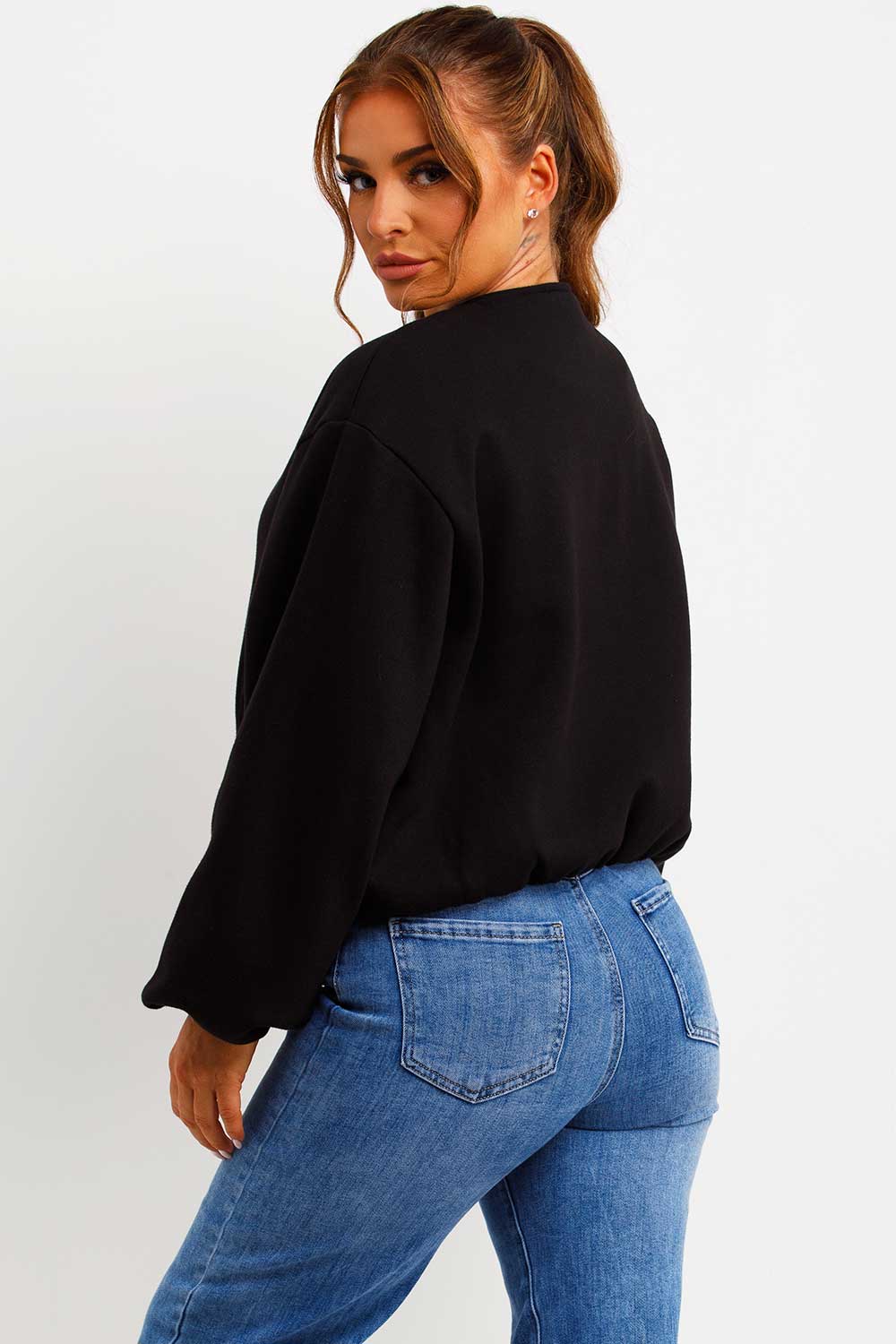 zara womens soft bomber jacket with zip and elasticated hem