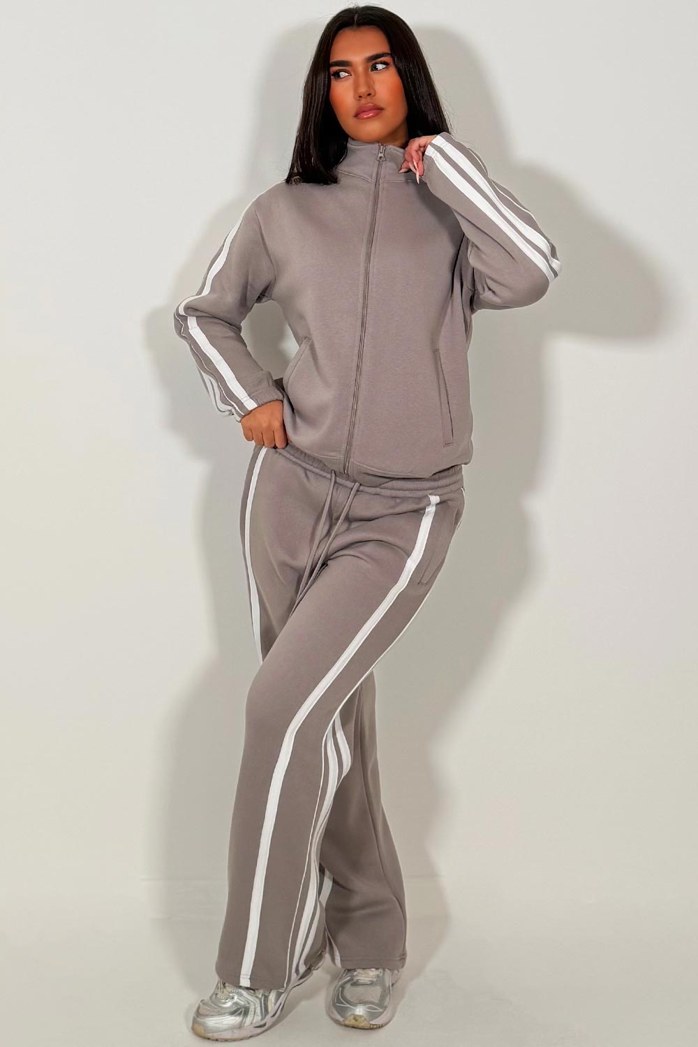 womens tracksuit co ord with side stripes lounge set casual outfit styledup sale