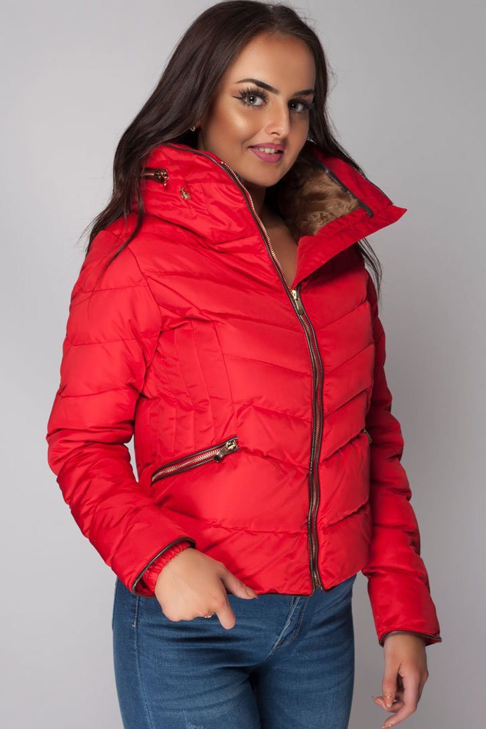 red zara winter jacket womens plus size