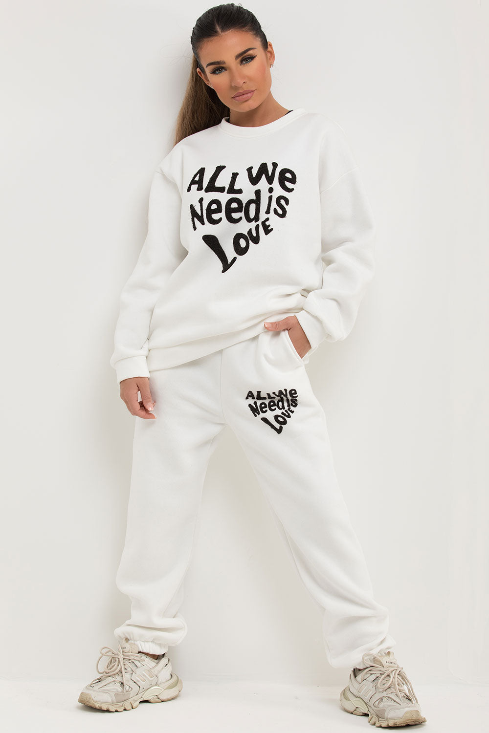 all we need is love towelling lounge set womens