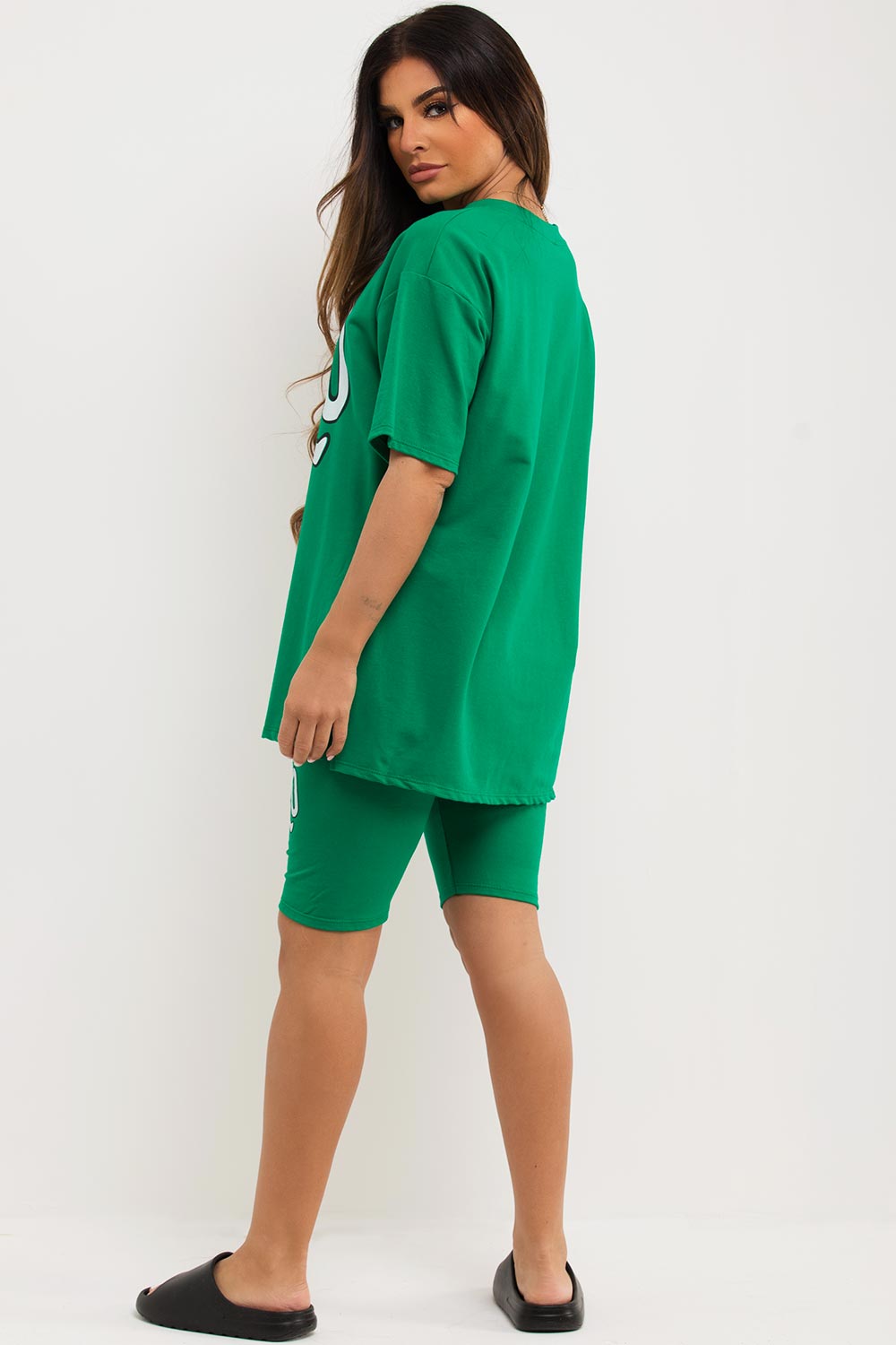 amour slogan cycling shorts and t shirt co ord set