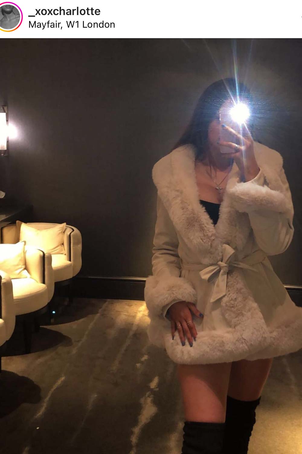 cream faux leather jacket with faux fur