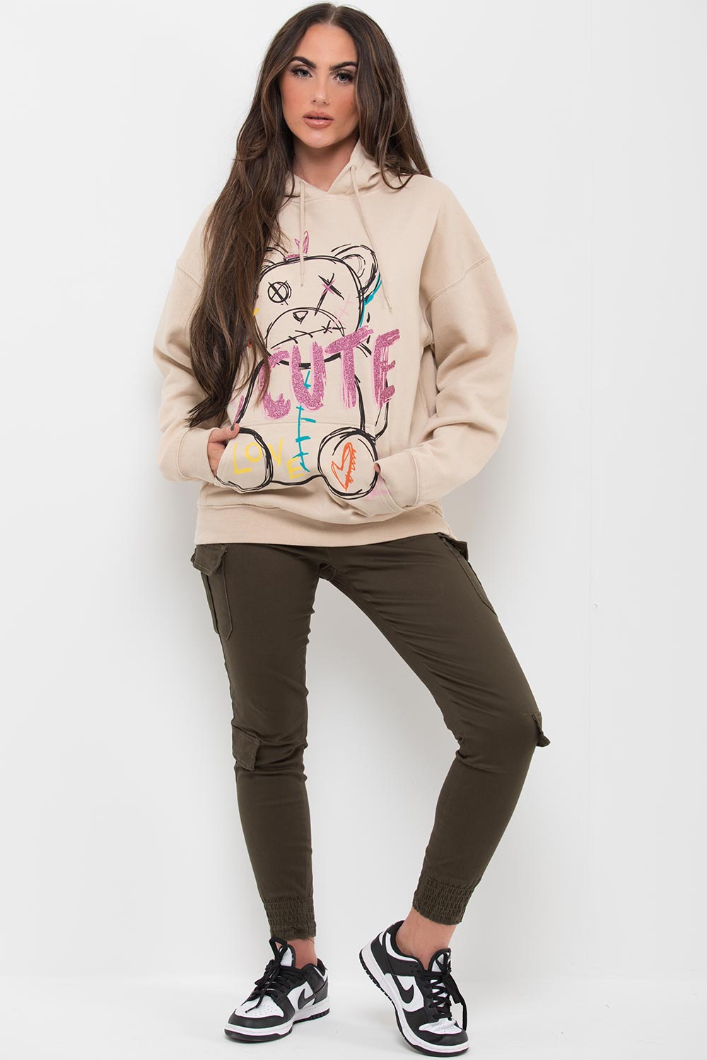 teddy bear oversized hoodie womens