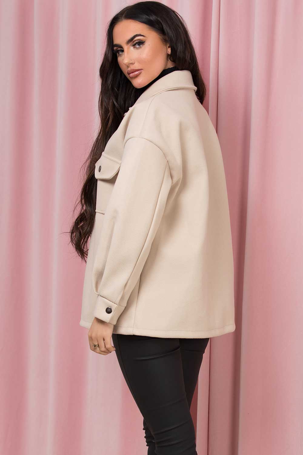 beige shacket women uk