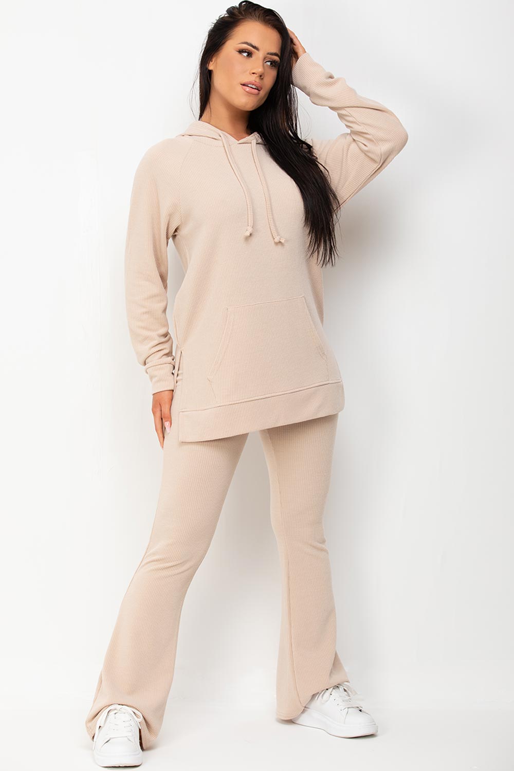 beige two piece co ord set