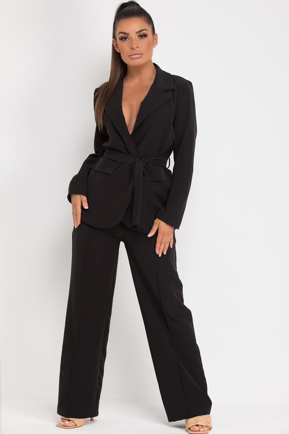 black blazer and trousers co ord set uk