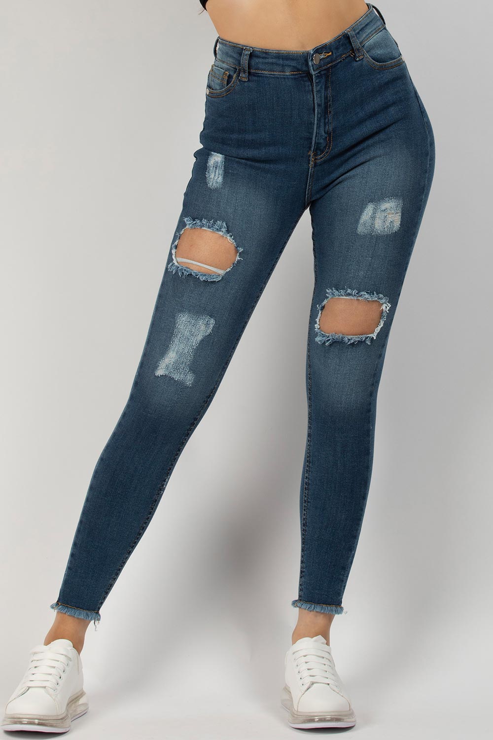 high waisted ripped jeans womens