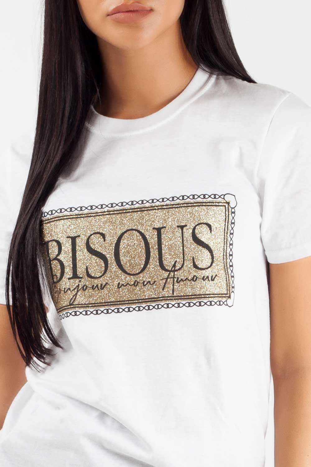 bisous top white