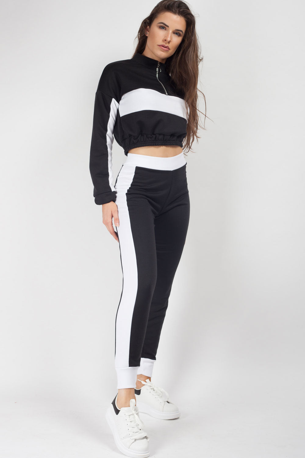 loungewear set black and white
