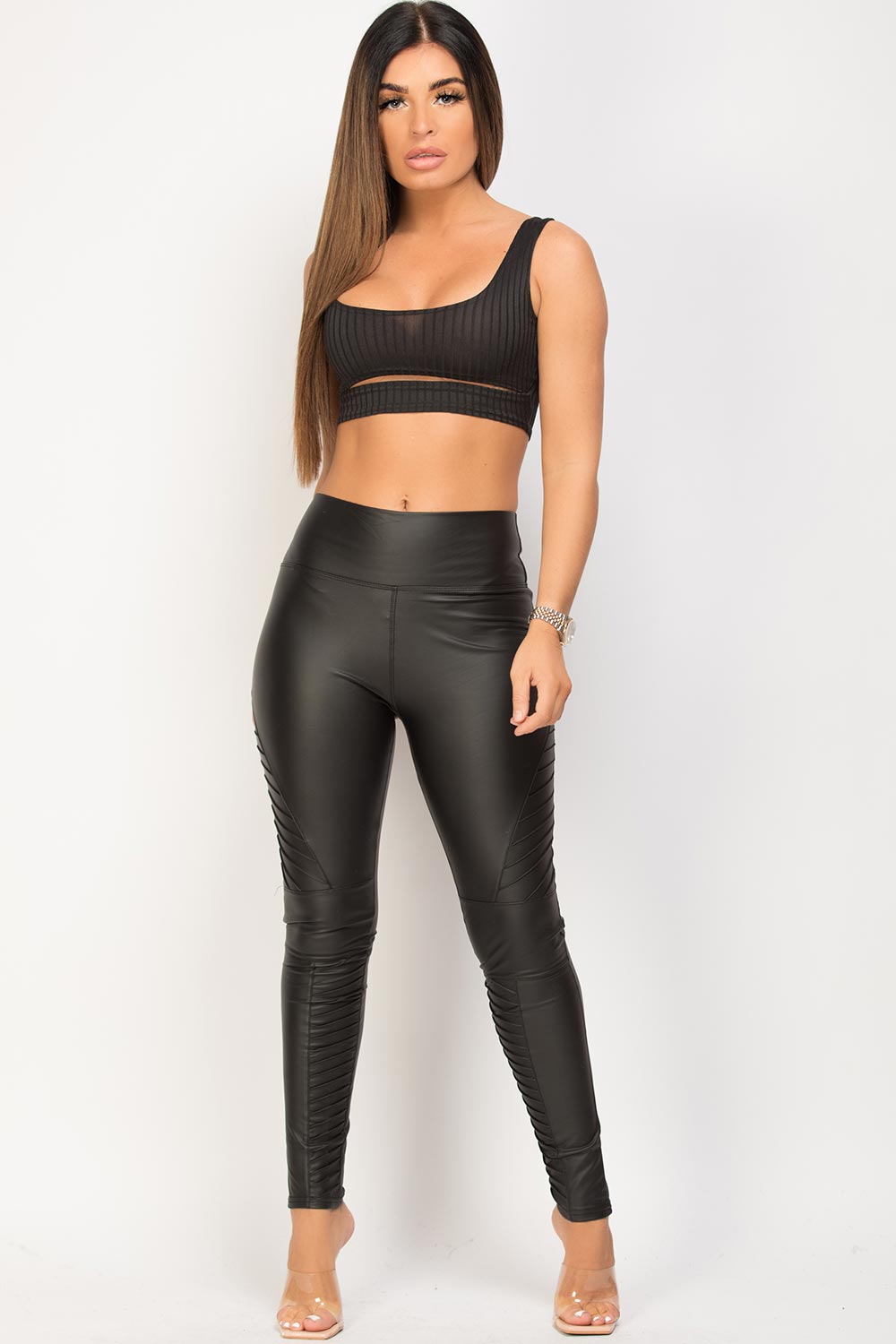 black biker leggings uk