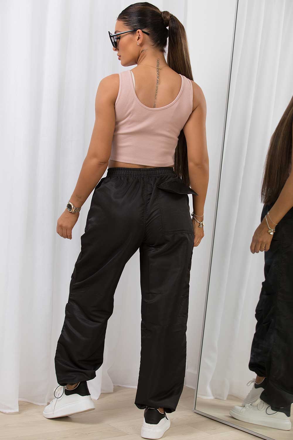 womens black cargo pants