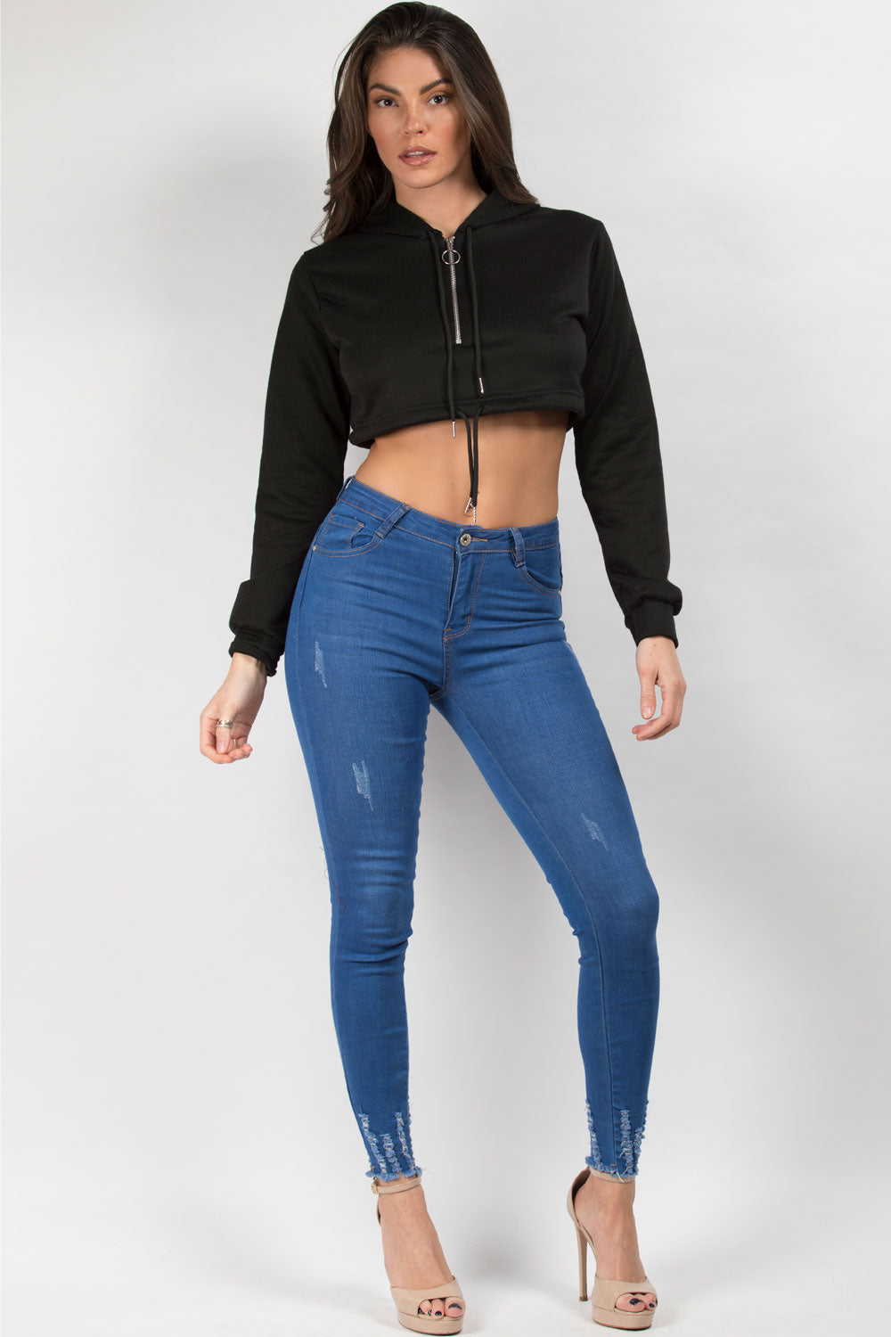 Oversized Drawstring Waist Hoodie