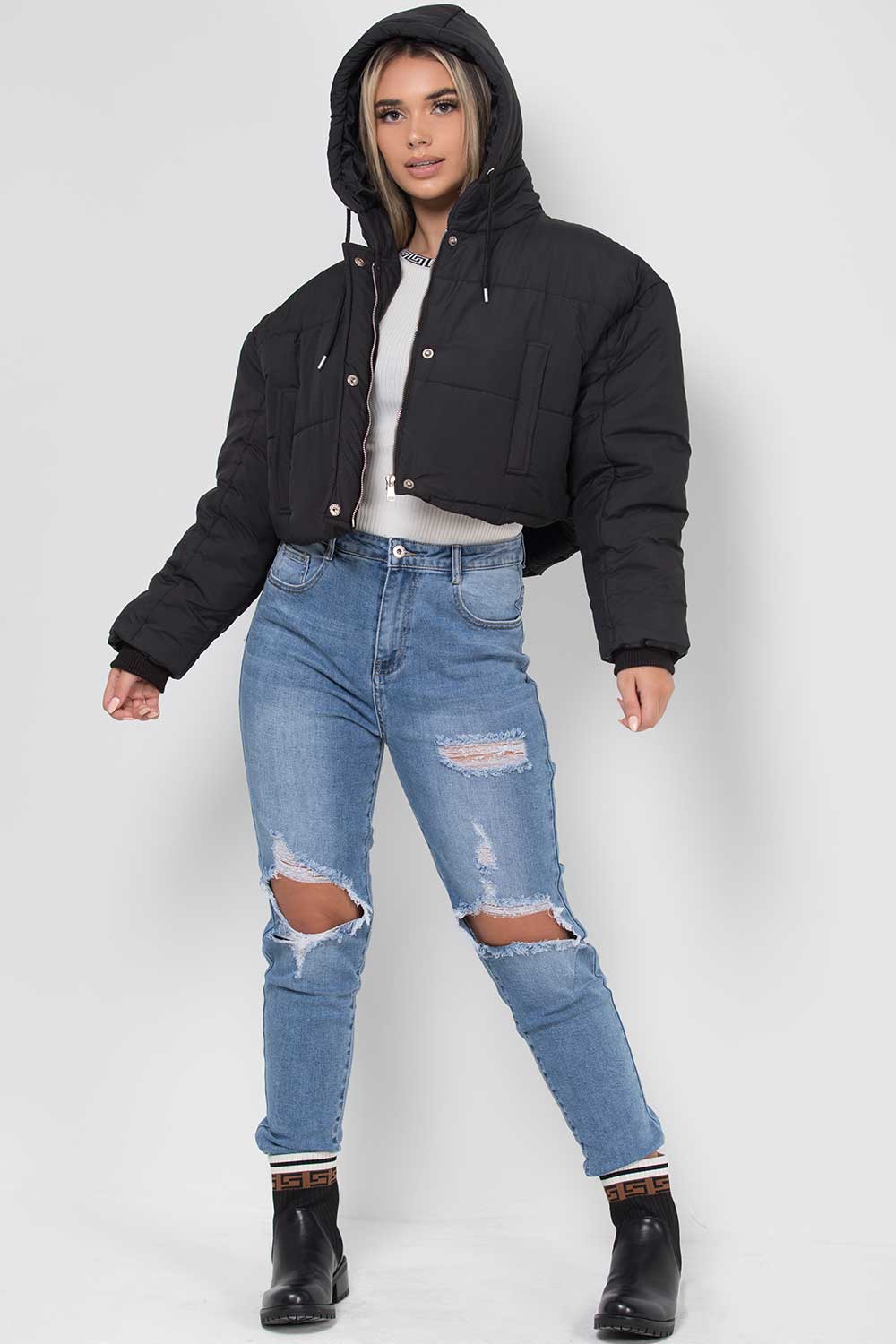 crop puffer coat