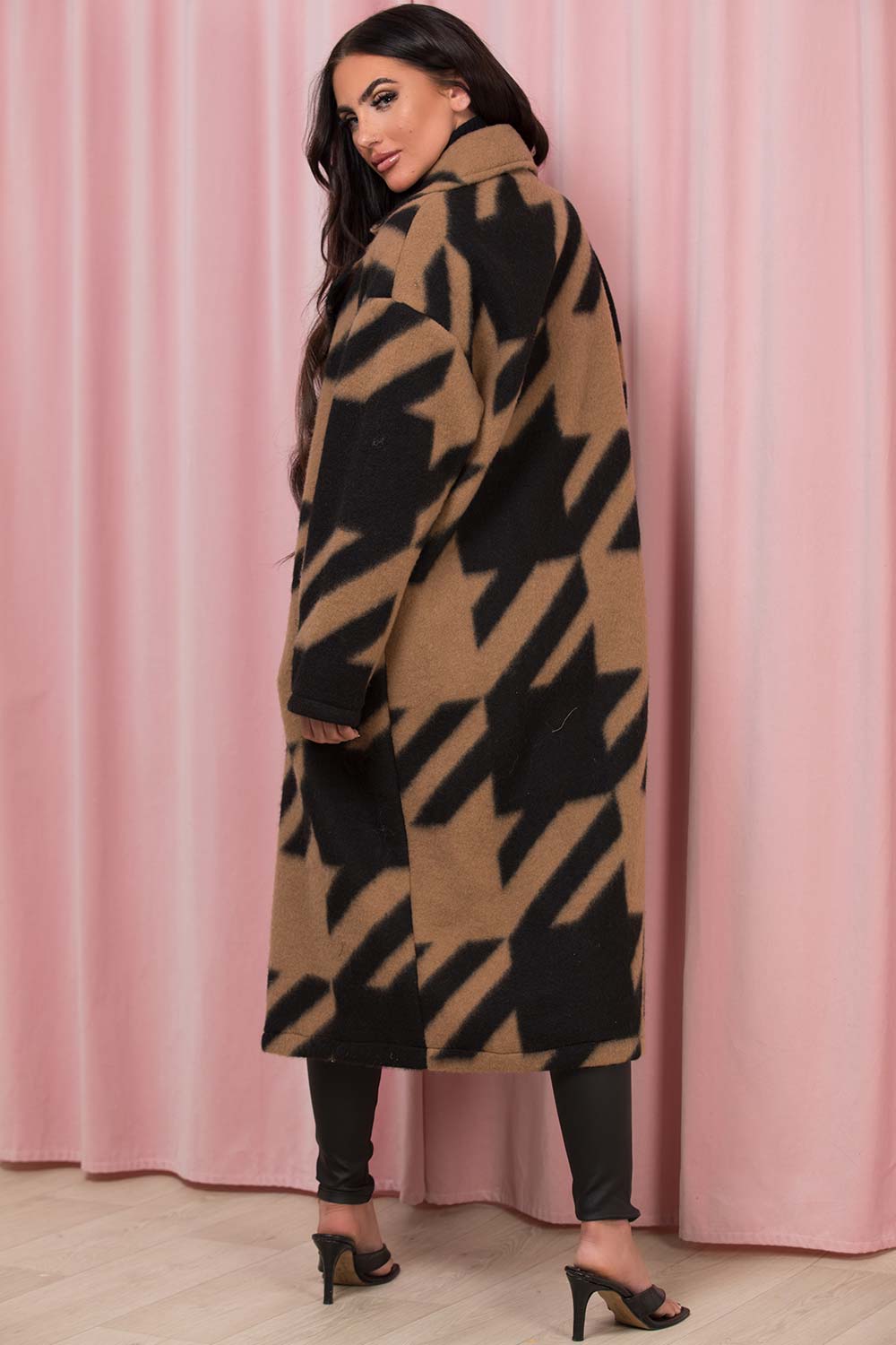 long dogtooth coat womens