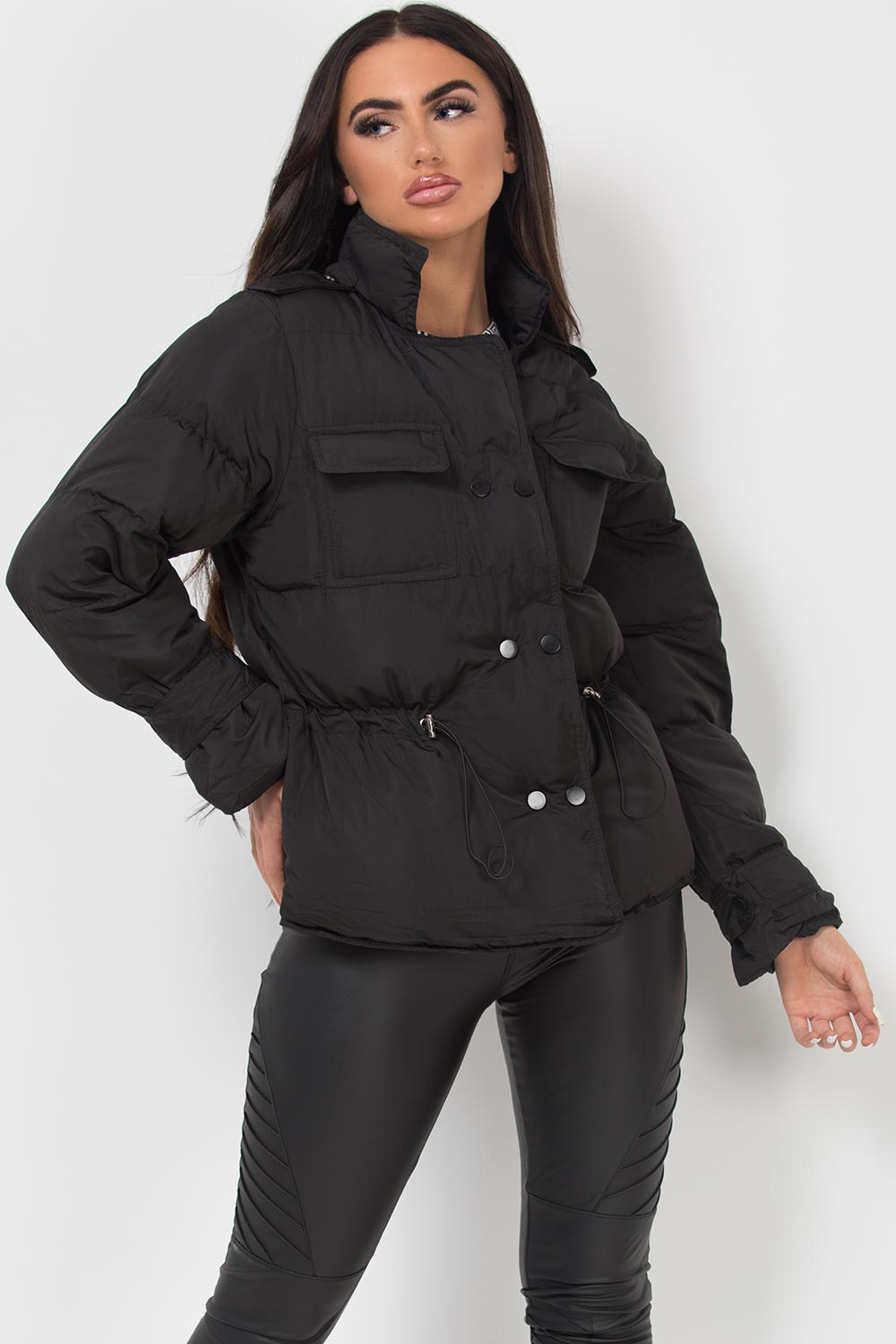 black puffer jacket