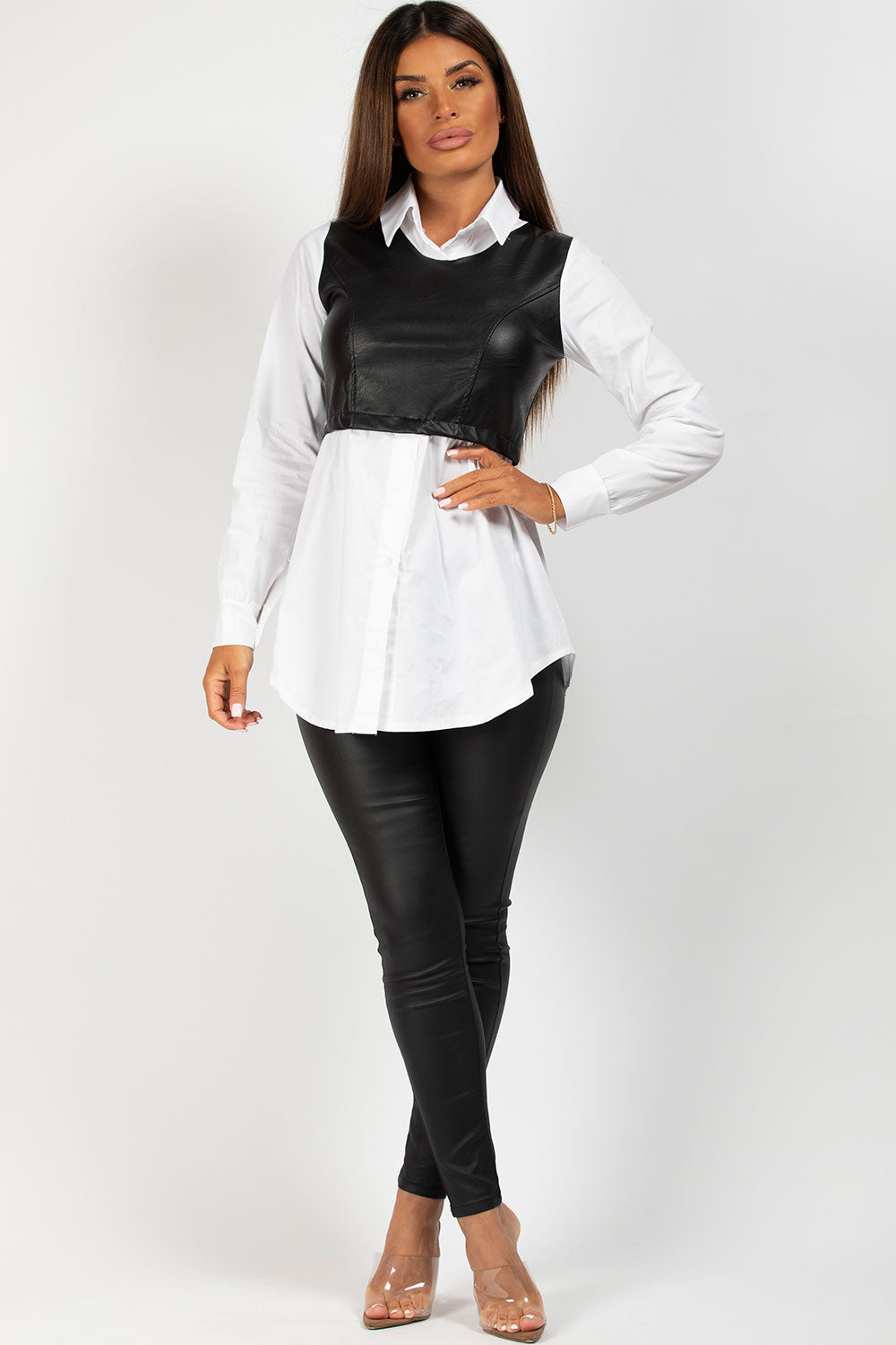 black and white going out shirt womens