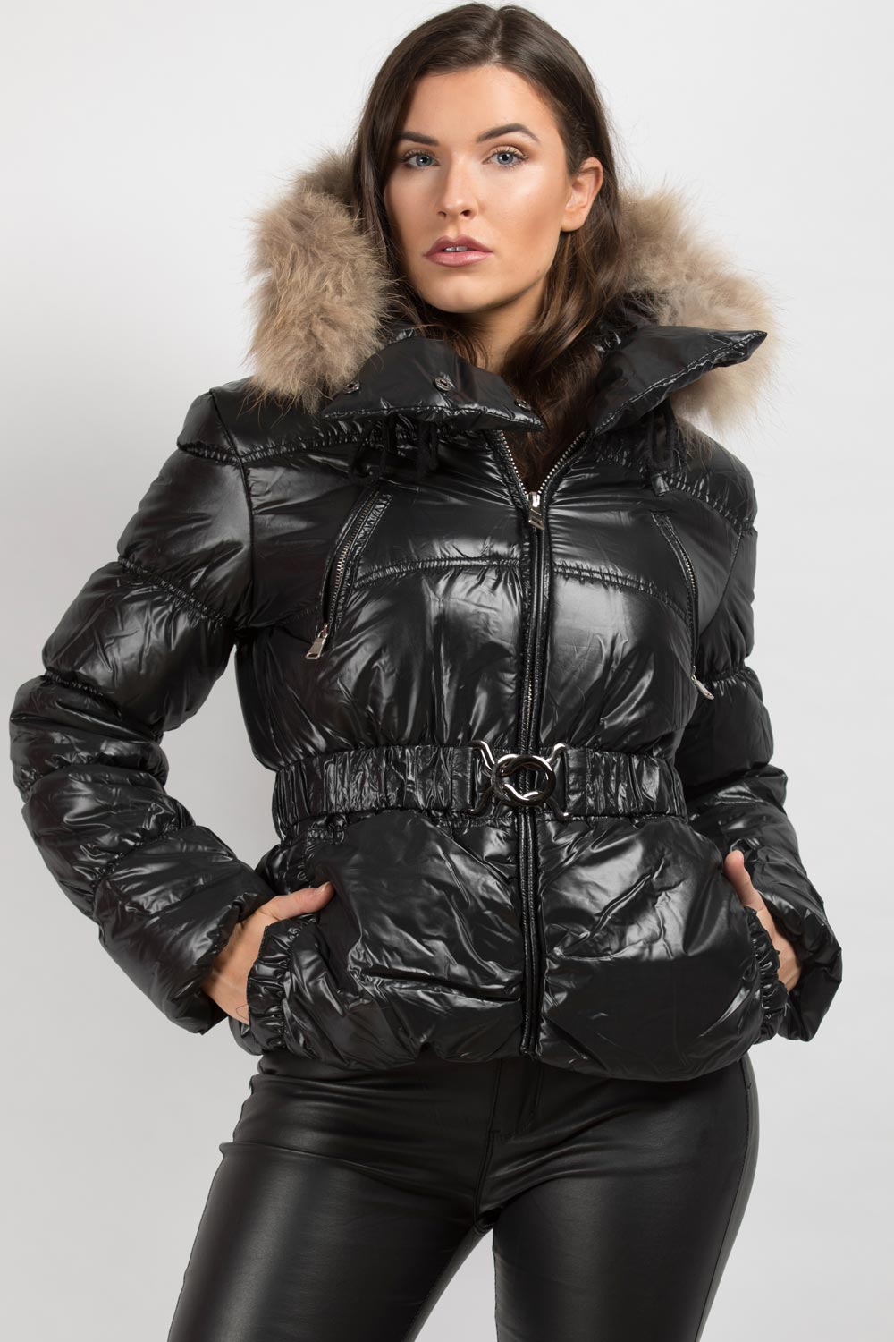 womens coats with big fur hoods uk