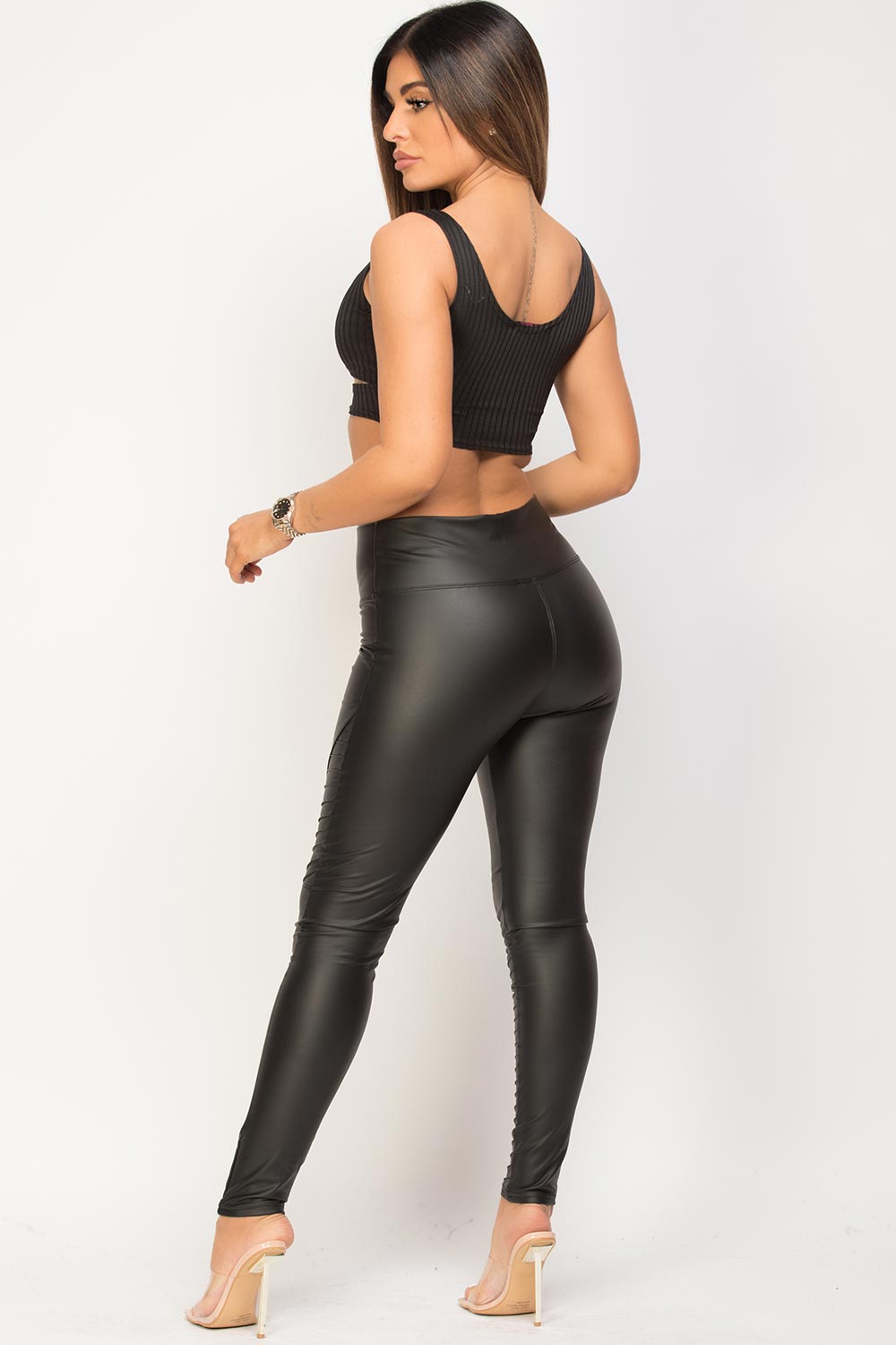 leather look leggings