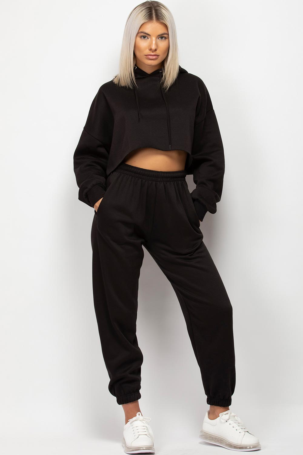 womens black oversized lounge set