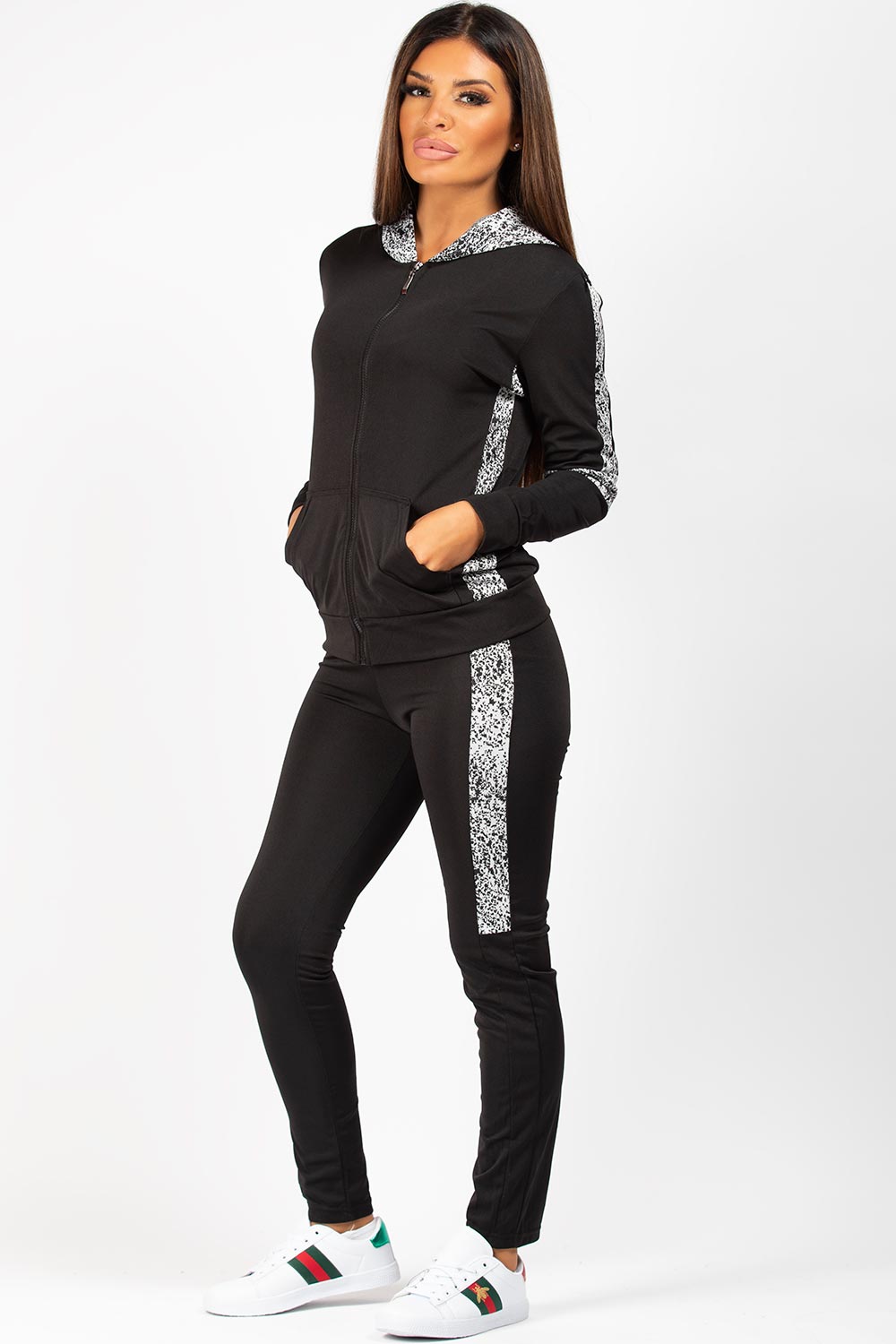 hooded loungwear set black