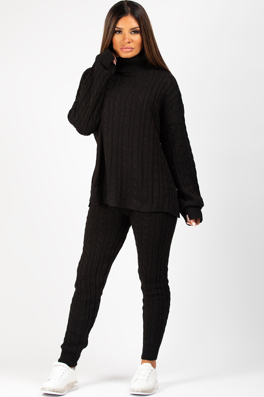 black oversized lounge set