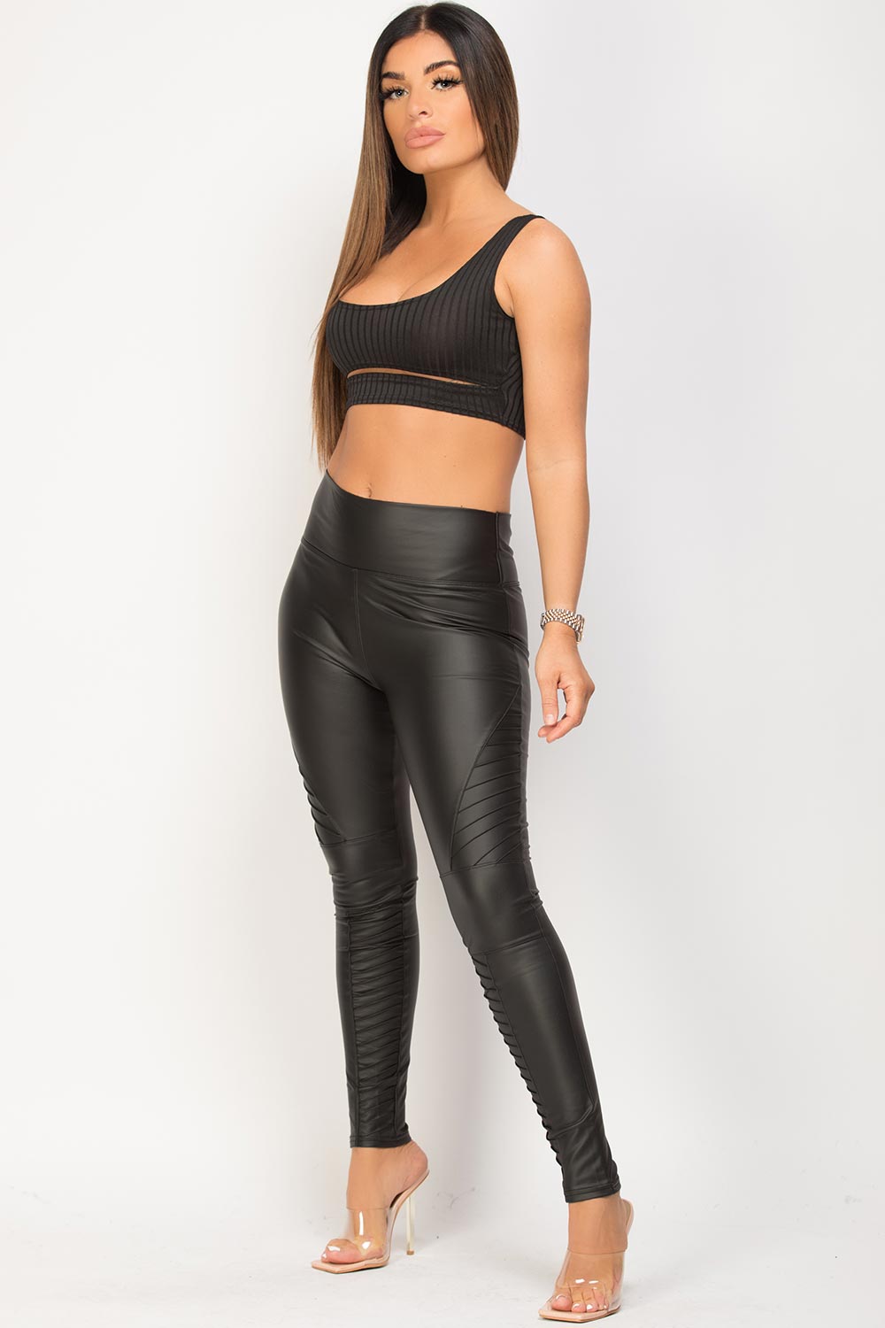 biker leggings black