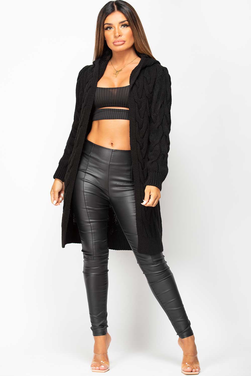 long line black cardigan