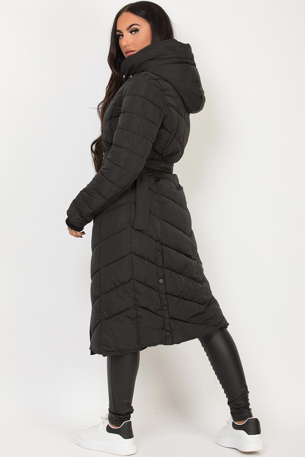 womens long padded puffer coat uk