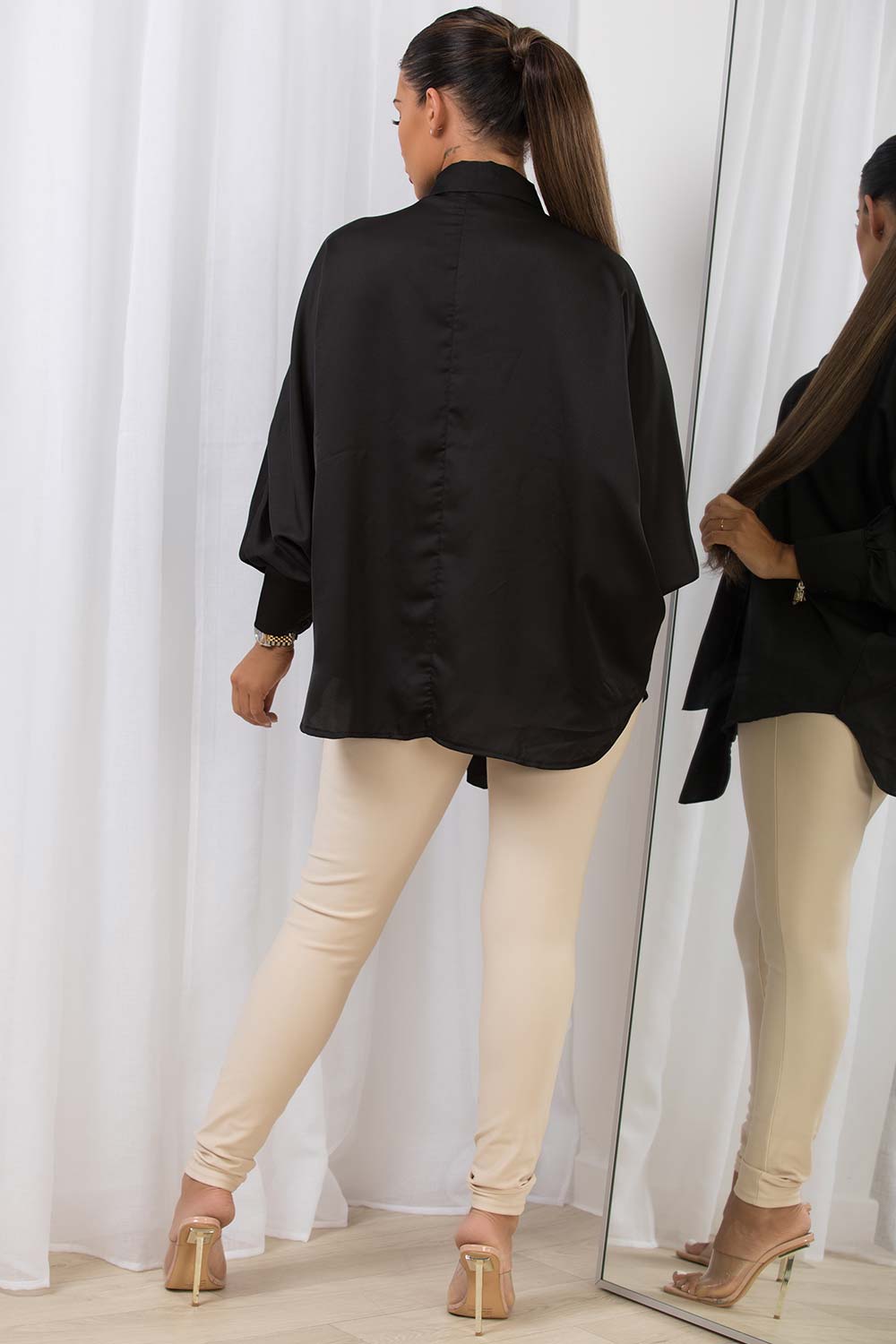 long sleeve pussy bow blouse