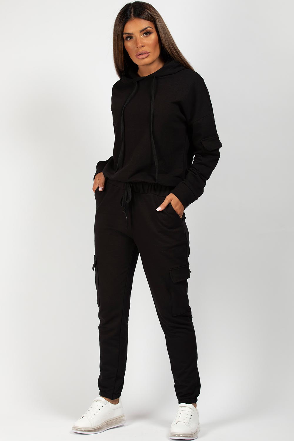 black oversized loungewear set