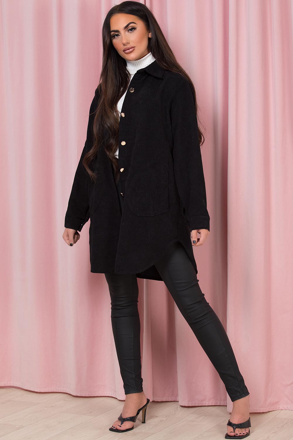 black cord shacket jacket