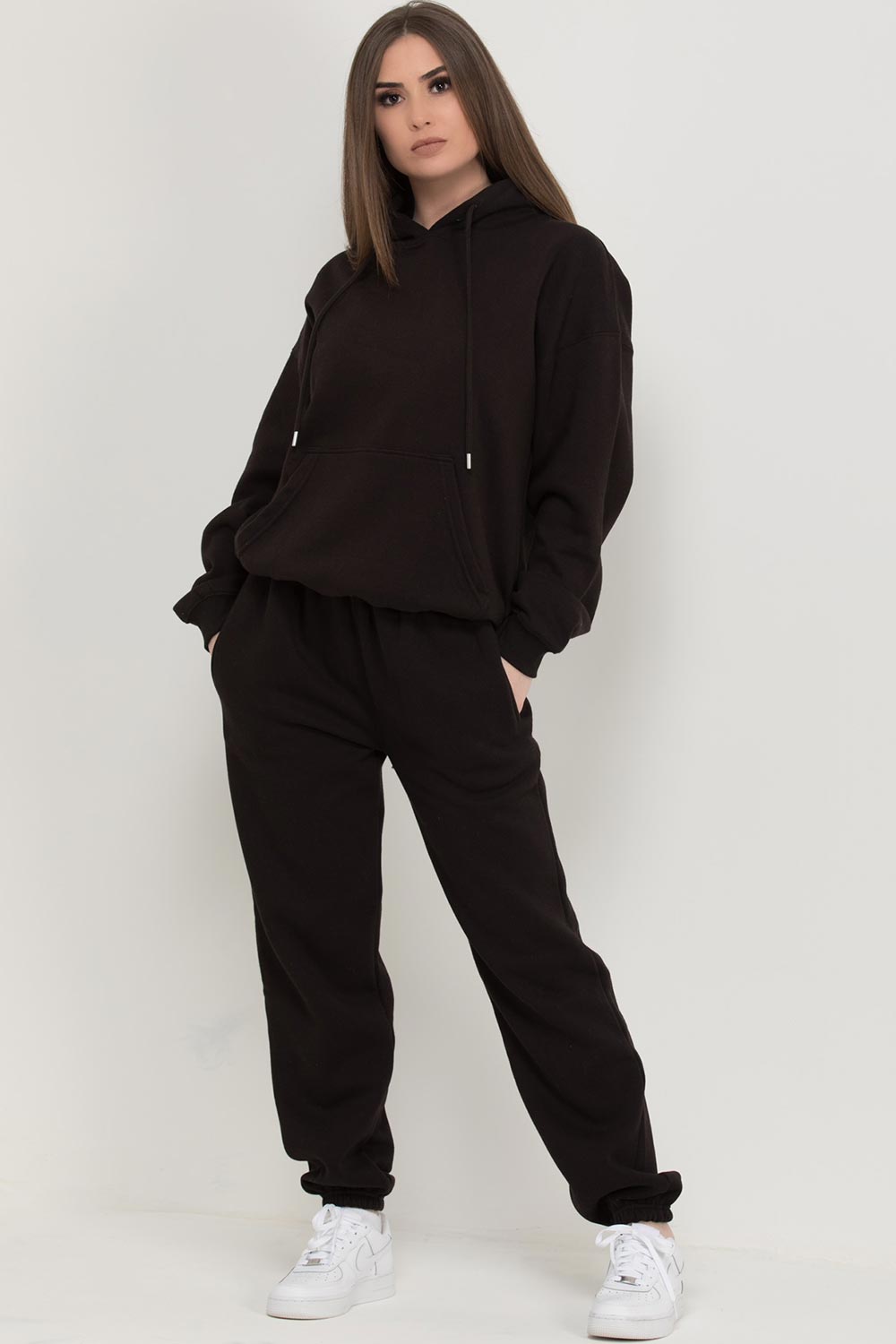 black joggers and hoodie lounge set uk