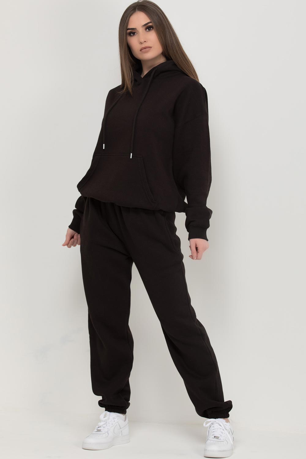 womens black oversized loungewear set