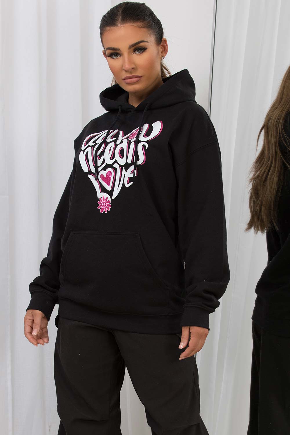 womens oversized hoodie black